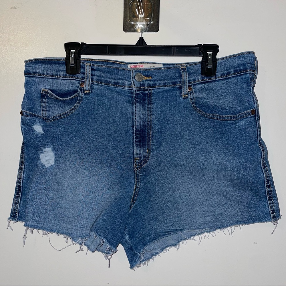 Women’s High-Rise Frayed Denim Shorts